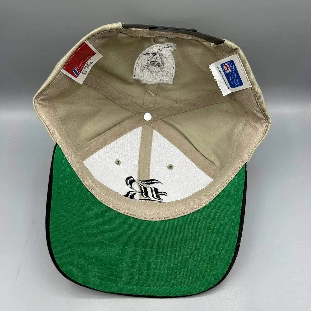 Vintage Las Vegas Raiders NFL Hat Men Beige Twins Enterprise Snap Back Cap New